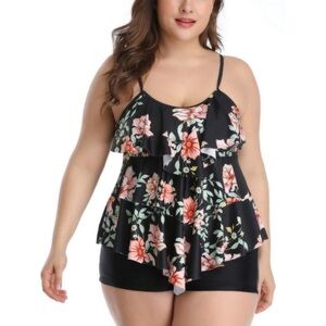 ZENBRIELE
Plus Size Tankini Tummy Control 2 Piece Bathing Suit with Shorts